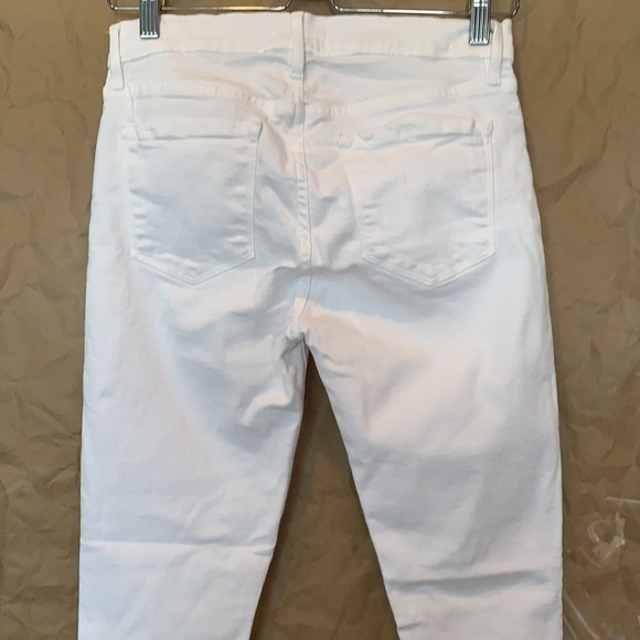 Frame Denim | White Le Skinny de Jeanne Raw Stagger Hem Jeans Classic Skinny 28 - Picture 14 of 16